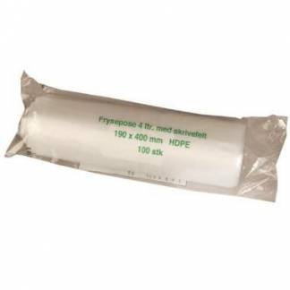 Frysepose med skrivefelt 4 ltr 190x400 mm 20my HDPE
