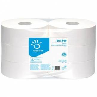 Toiletpapir Papernet Jumbo Maxi 2-lag &Oslash;26.2cm L360mxB9cm Nyfiber Hvid