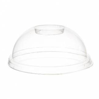 Plastl&aring;g &Oslash;95 mm Kuppel med Hul Bio PLA Klar