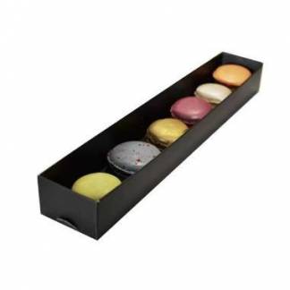 Bakke 300x50x35 mm til 6 stk Macarons &AElig;ske p&aring; 107049 Sort