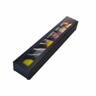 &AElig;ske 304x52x37 mm med Rude Sort til Macarons 107048