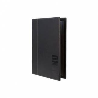 Menu Kortholder A4 34x25 cm Securit Trendy viser 4 A4 sider L&aelig;deromslag Sort