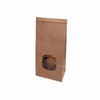 Klodsbundspose 154x71x254 mm med Rude/Tin Tie-lukning PP-Belagt Brun