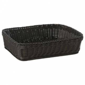 Br&oslash;dkurv 40x30x10 cm Rektangul&aelig;r Kraftig flet PP Sort