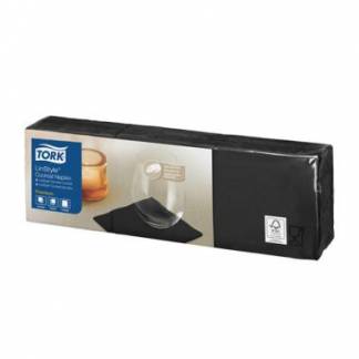 Serviet Tork Cocktail Linstyle 24x24cm 1-lag Sort