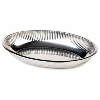 Br&oslash;dbakke 26.5x18.5x5 cm Oval Rustfri st&aring;l Blankpoleret