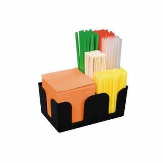 Bar caddy Plastik Sort til Suger&oslash;r/Servietter