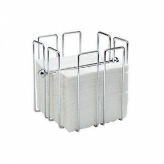 Servietholder 19x19x19 cm med V&aelig;gtstang Forkromet til 150 servietter