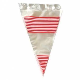 Spidspose 240x400 mm R&oslash;d/Hvid stribet