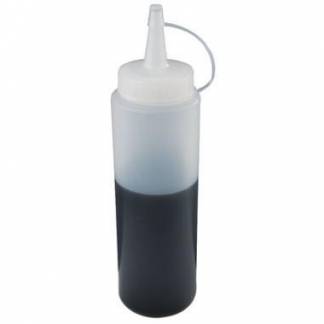 Plastflaske 200 ml &Oslash;5x18 cm med Tud/Skruel&aring;g Klar