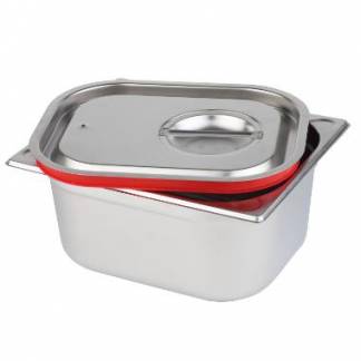 L&aring;g 1/2 GN 32.5x26.5x3 cm Rustfri st&aring;l/Silikone til Kantine 1/2 GN