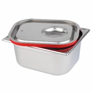 L&aring;g 1/4 GN 26.4x16.2x2 cm Rustfri st&aring;l/Silikone til Kantine 1/4 GN