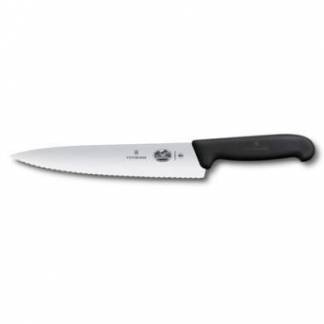 Kokkekniv Victorinox 22 cm B&oslash;lgesk&aelig;r med Fibrox greb Sort