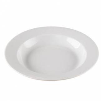Tallerken Venice &Oslash;23 cm Dyb Porcel&aelig;n Hvid