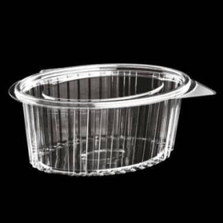 Plastb&aelig;ger Catersource 1000 ml 145x190x82 mm Oval H&aelig;ngslet l&aring;g RPET Klar