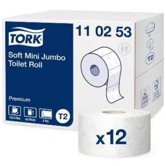Toiletpapir Tork Jumbo Soft Premium T2 Mini 170m Perforeret