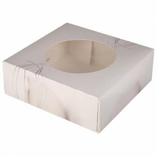 Kage&aelig;ske h&aelig;ngslet l&aring;g S-Line L220xB220xH100mm pap med rude i PLA og &aring;ben front