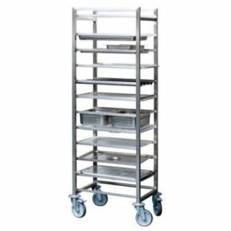 Stikvogn 11 stik 38.5x55x163 cm med 1 Svingstop Rustfri st&aring;l til 1/1 GN