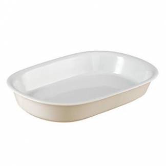 Fad 31x22x4.6 cm Ovnfast Porcel&aelig;n Hvid