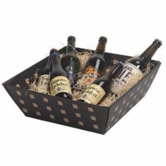 Gavekurv 345x345x115mm Mellem Sort med Kvadrater