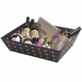 Gavekurv 445x345x115mm Stor Sort med Kvadrater