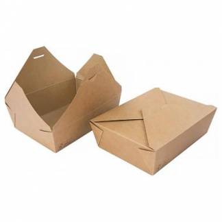 Takeaway &aelig;ske 1600 ml 195x140x63mm Karton med biocoating Brun