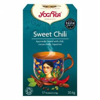 Te Sort Yogi Tea Sweet Chili 17 breve S&oslash;d chilli &Oslash;kologisk (DK-&Oslash;KO-100)