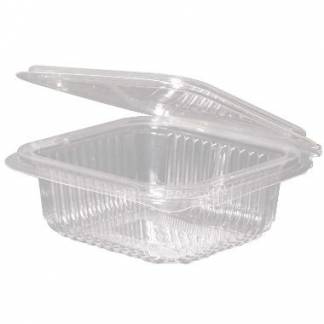 Plastb&aelig;ger 250 ml 126x117x43 mm Firkantet H&aelig;ngslet l&aring;g Bionedbrydelig PLA Klar