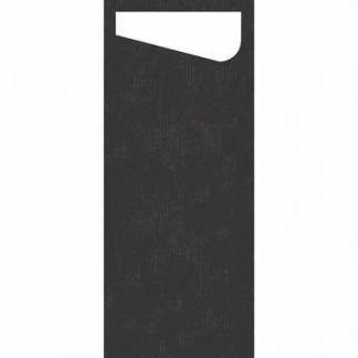 Serviet Sacchetto Dunisoft 115x230mm Sort med Hvid Serviet