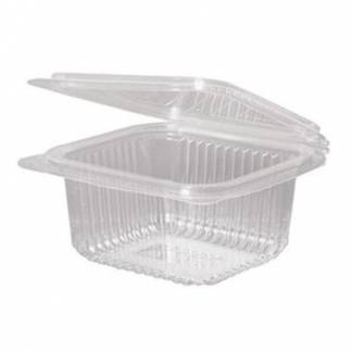 Plastb&aelig;ger 500 ml 135x125x56 mm Firkantet H&aelig;ngslet l&aring;g Bionedbrydelig PLA Klar