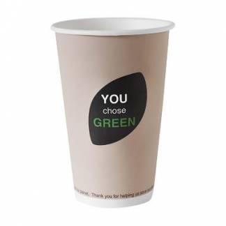 Kaffeb&Atilde;&brvbar;ger Pap/PLA &Atilde;&tilde;90 mm 47 cl Bionedbrydelig Hot drink cup Thank You