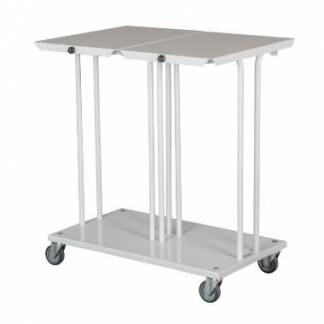 Affaldsstativ dobbelt med l&aring;g med b&oslash;lje hvid til 110ltr