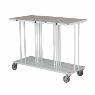 Affaldsstativ trippel med l&aring;g med b&oslash;lje hvid til 110ltr