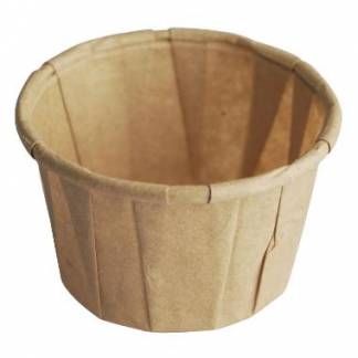 Dressingb&Atilde;&brvbar;ger papir 30 ml 1 oz rund plisseret brun