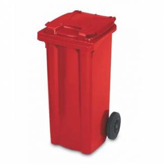 Affaldscontainer 120 ltr 2-hjulet R&oslash;d
