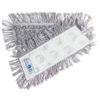 Moppe Velcro Mop 30cm Svanem&aelig;rket med Frynser Gr&aring; T&oslash;r/V&aring;d til tr&aelig;gulve/linoleum