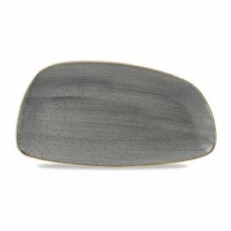 Tallerken Stonecast Geo 35x18.5 cm Porcel&aelig;n Gr&aring;