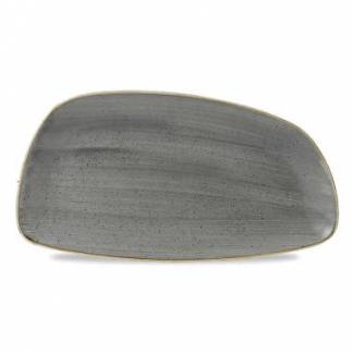 Tallerken Stonecast Geo 30x15.5 cm Porcel&aelig;n Gr&aring;