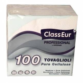 Serviet ClassEur Professional 33x33 cm 2-lag Ecolabel 100 stk pr. pakke Hvid