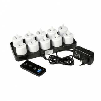 Ladestation Duni LED bev&aelig;gelig flamme inkl. 10 lys 38x36 mm