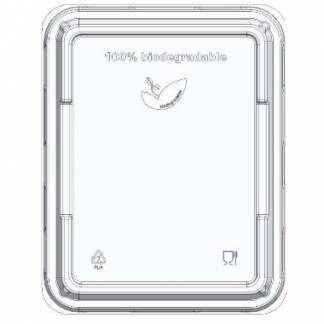 Plastl&aring;g 227x178x22 mm PLA klar til bakker af tr&aelig;fibermasse