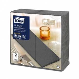 Serviet Tork Linstyle 39x39cm 1/8 foldet Antracitgr&aring;