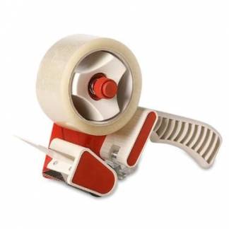 Dispenser tape med h&aring;ndtag og bremse