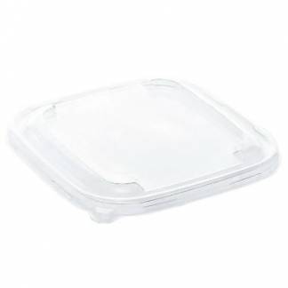 plastl&aring;g 175x175x17mm RPET Klar til bagasse bakke 750 ml