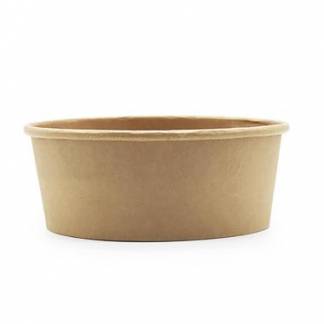 Salatbakke rund 1200 ml &Oslash; 170 mm H70 mm brun kraft/pe
