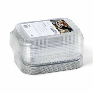 Alubakke Ready2Cook 750 ml 178x136x45 mm med Apet plastl&aring;g 10 s&aelig;t sampak