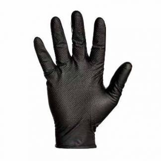 Handske engangs Grippaz 246BK Str M Nitril uden velourisering 0,15 mm Sort