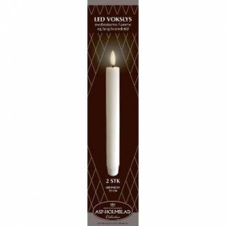 LED lys Asp-Holmblad Kronelys 2.3 x 23 cm Hvid