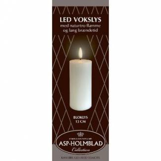 LED lys Asp-Holmblad Bloklys 5.8x13 cm Hvid