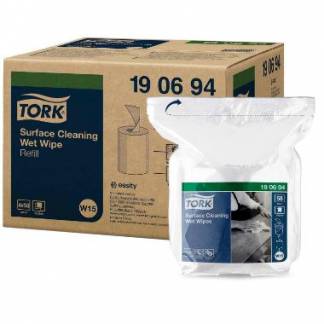 Aft&oslash;rringsklud Tork Wet wipes til overflader refill i pose til varenummer 9199